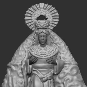 Virgen con peana, manto y corona