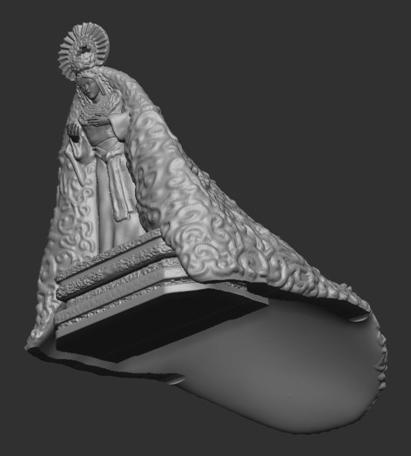Virgen con peana, manto y corona - Imagen 4